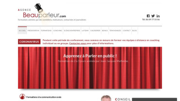 Page d'accueil du site : BeauParleur