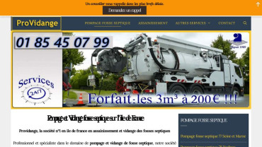 Page d'accueil du site : PMP Vidange