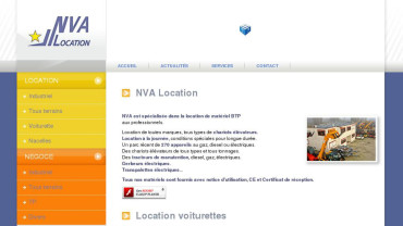Page d'accueil du site : NVA Entreprise
