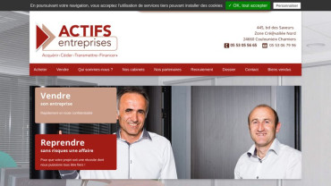 Page d'accueil du site : Actifs entreprises