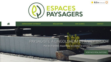 Page d'accueil du site : Espaces Paysagers